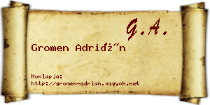 Gromen Adrián névjegykártya